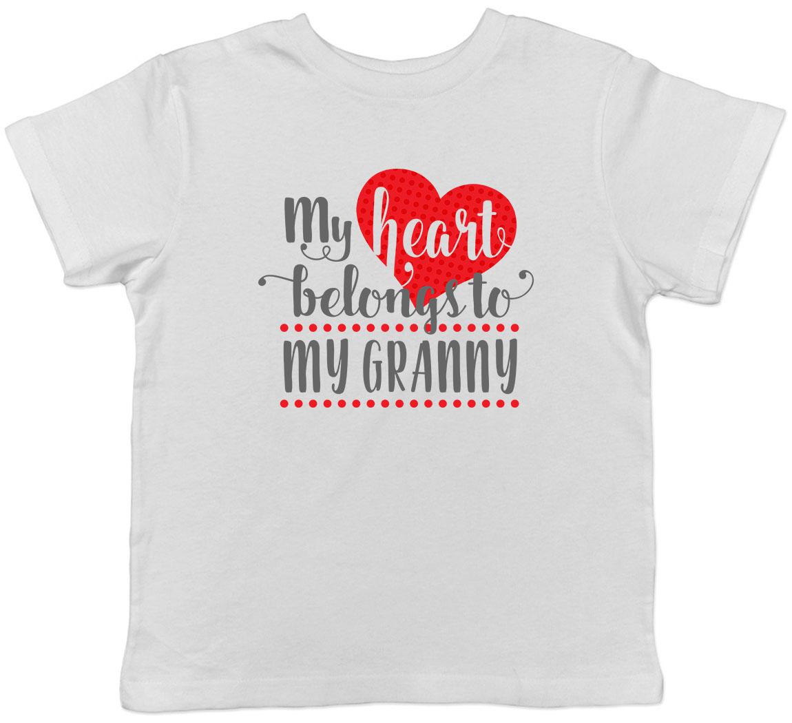 My heart belongs to my Granny Childrens Kids T-Shirt Boys Girls 110