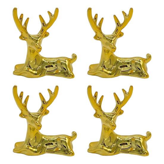 Yousheng Elch Deckelknauf Ersatzgriff Kunststoff Goldene Rentierfigur Kleine Tierskulptur für Glasdeckel Aufbewahrungsbox Schmuckschatulle