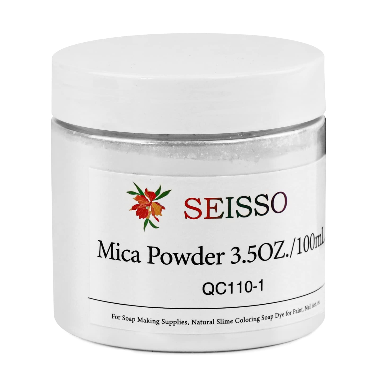 

SEISSO Mica Powder, Resin Colorant, Nail Powder, 3.5 oz100g, Epoxy Pigment, DIY Glitter Pigment, Powder Paint, Slime, Paint, Soap Colorant, Nail
