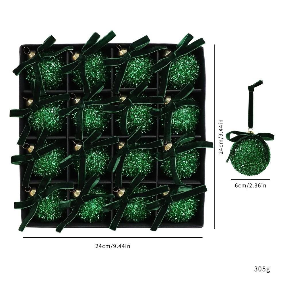 16Pcs Butterfly Bow Christmas Balls Round Christmas Hanging Pendant Christmas Tree Ornaments  Gifts