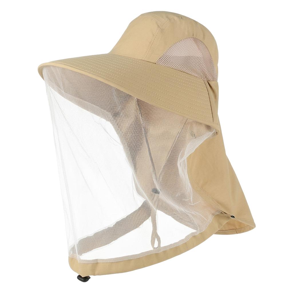 UV-Schutzhut mit Gesichtsmaske Atmungsaktiv Insektenschutz Breiter Rand Anglerhut Outdoor Sport Natur Wandern Camping Netzhut