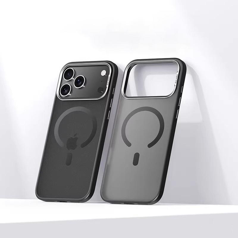 Luxury Matte Hybrid Magnetic Phone Case For iPhone 17 Pro Max 17 Pro 17 Air Translucent Alloy Lens Frame Shockproof Hard Cover