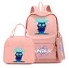 4-teiliges/Set Cartoon Anime K-Pop bedruckter Rucksack mit Federmäppchen Handtasche für Teenager Schüler Junge Mädchen Schultasche Schultasche Große Kapazität Reisetasche