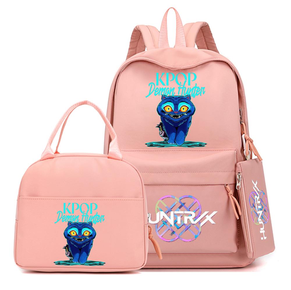 4-teiliges/Set Cartoon Anime K-Pop bedruckter Rucksack mit Federmäppchen Handtasche für Teenager Schüler Junge Mädchen Schultasche Schultasche Große Kapazität Reisetasche