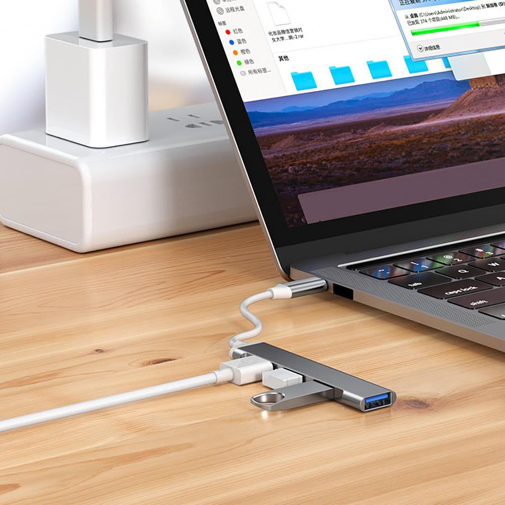 Practical USB Splitter Hub Space-saving Universal USB Hub Adapter 4 in 1 USB3.0 Type-C 3.0 Hub Expansion Dock