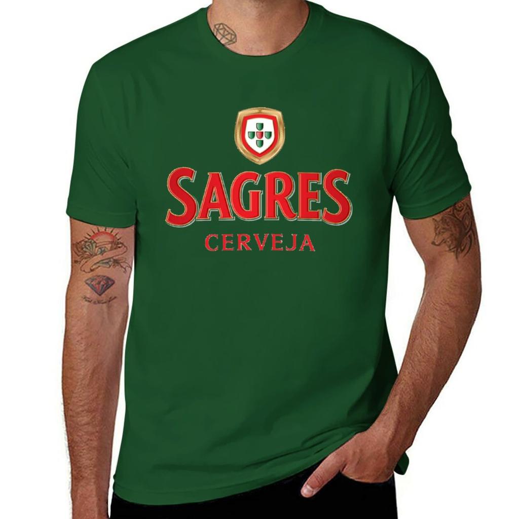 Nuova T-shirt Birra Sagres t-shirt nera t-shirt ad asciugatura rapida t-shirt nere per uomo