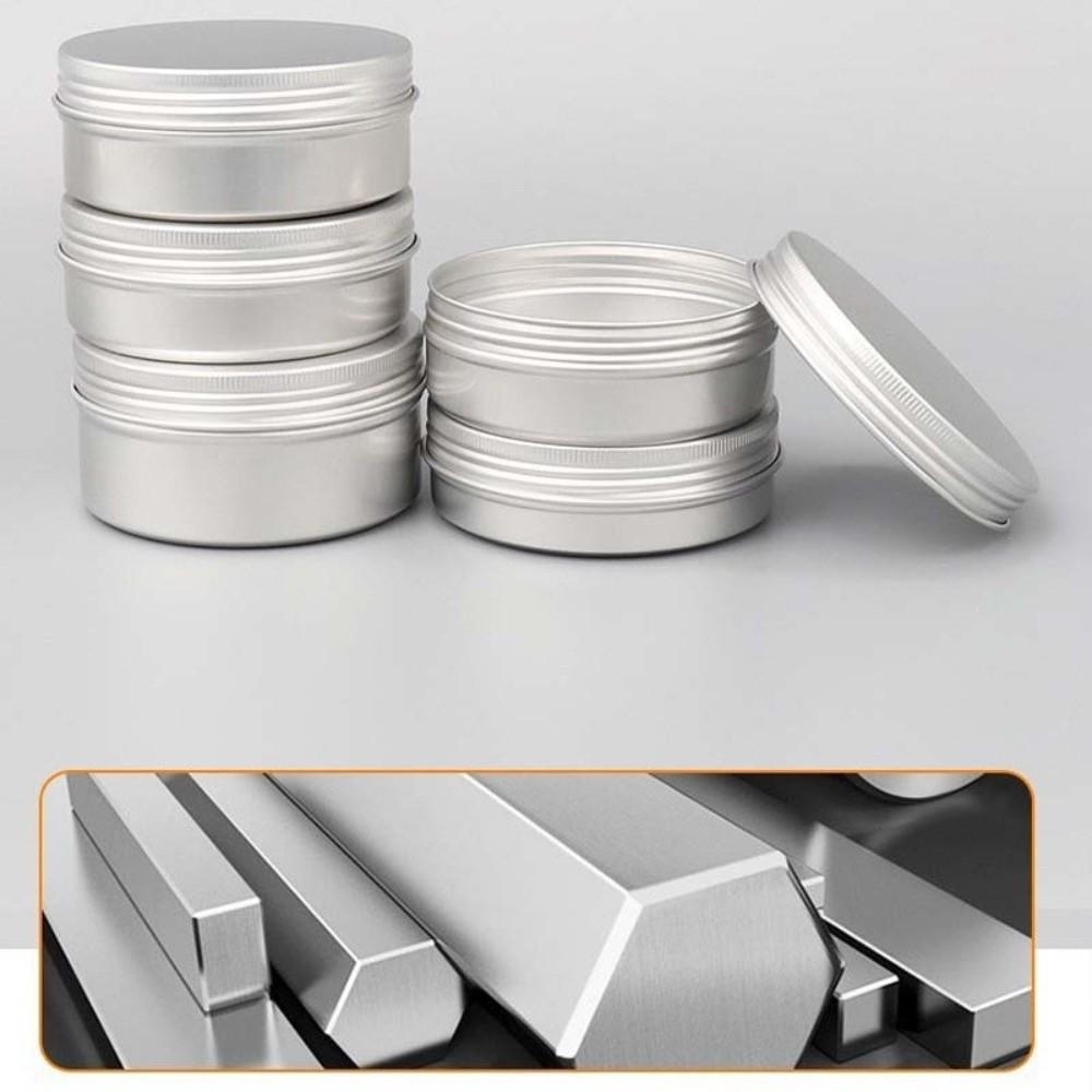 New Round Aluminum Tin Can Aluminum 50ML Capacity Metal Storage Jar 80ML Capacity Screw Lid Threaded Aluminum Box For Crafts