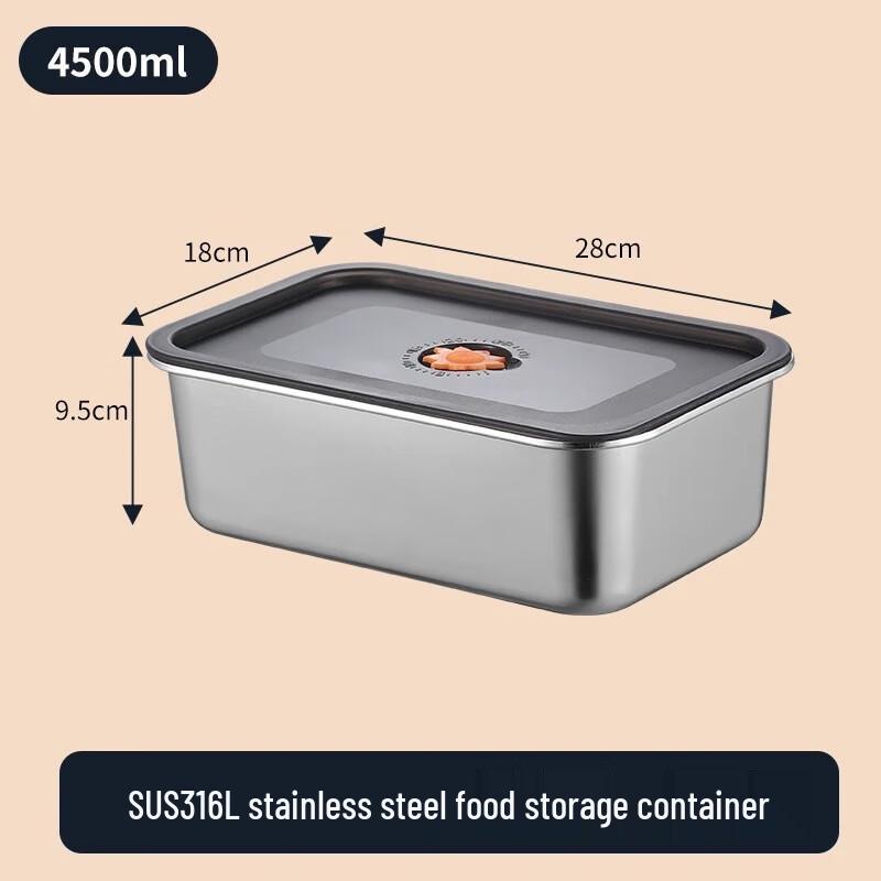 Large Capacity 316 Stainless Steel Airtight Food Storage Container
