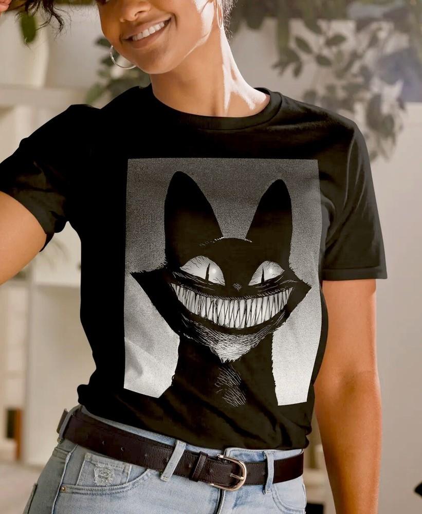 

Grinning Cat Horror Creepy Anime Style Short-Sleeve Unisex T-Shirt XL