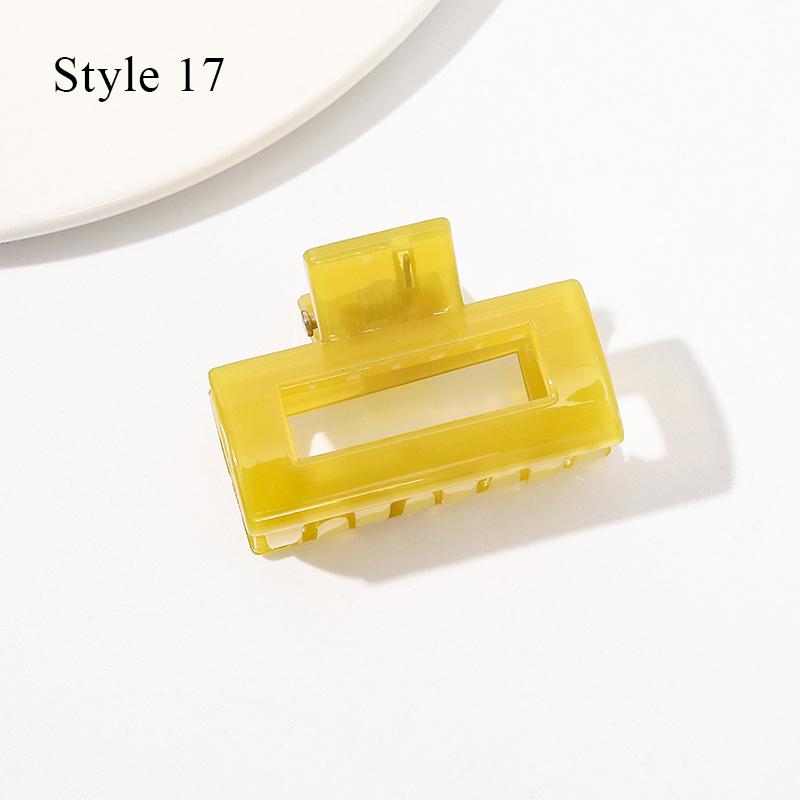 HFYJ Hollow Small Size 4cm Square Hair Claws Acrylic Jelly Color Hairpin Shark Crab Hair Clip Claw Hair Accessories for Women
