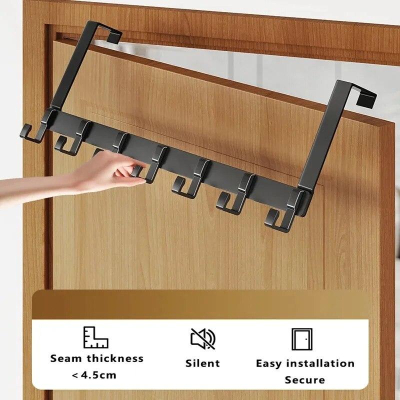 Ganci Sopra la Porta 6 Ganci Casa Bagno Organizzatore Scaffale Vestiti Cappotto Cappello Asciugamano Appendiabiti Accessori Bagno Cucina Porta Appendi