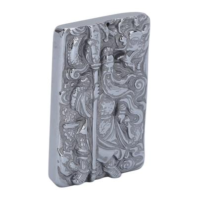 Men Women Terahertz Pendant Exquisite Character Carving Pattern Energy Stone Necklace Pendant Accessory