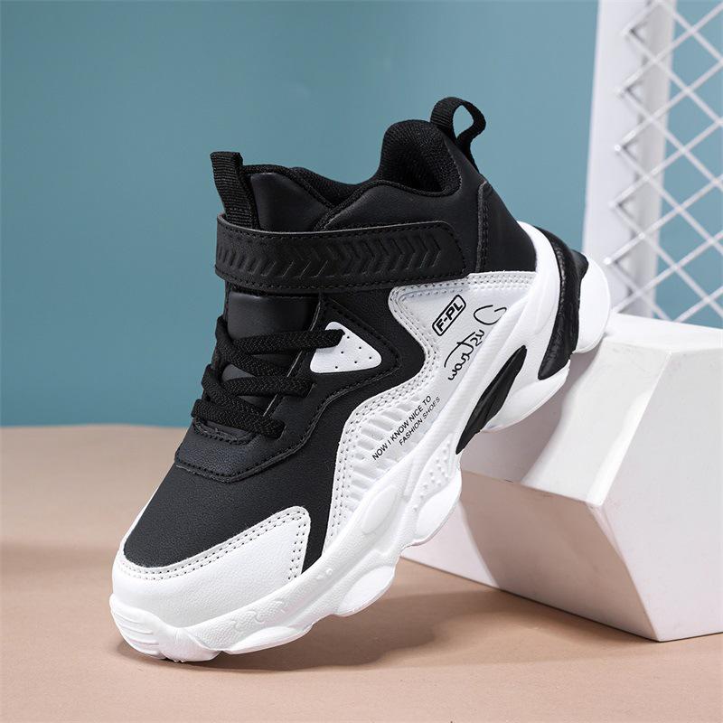 

2024 Autumn Boys Waterproof Leather Basketball Shoes - Wear-resistant Sports Sneakers for Medium and Large Children 38