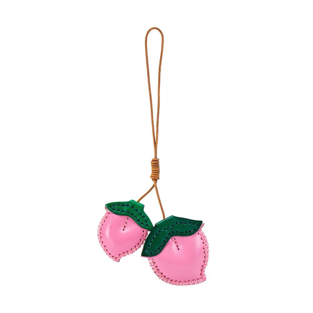 Pear Fruit Pendant Strawberry Bag Pendant Multi-color Leather Keychain  Car Accessory