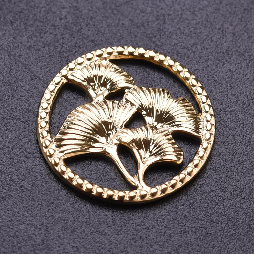Elegant Plant Charm 5pcs Stainless Steel Pendants For Jewelry Making Supplies Flower Ginkgo Leaves Tree Of Life Charms Breloques