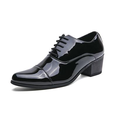 Neue Formale Leder Männer mit hohen absätzen Leder Schuhe männer Hochzeit Bankett Business männer Schuhe Glänzende Kubanische Schuhe Für männer Schuhe 2023