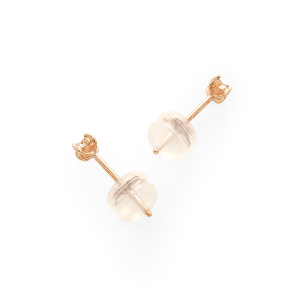 ESTELLE [WEB EXCLUSIVE] Diamond 10K Pink Gold Flower Motif Earrings 0212-2457-0018-0000