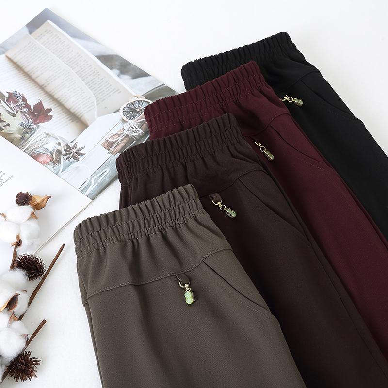 Spring Fashion Pants Brand Elastic Waist Size Women's Plus Size Thin Pants Casual Office Outdoor Pants