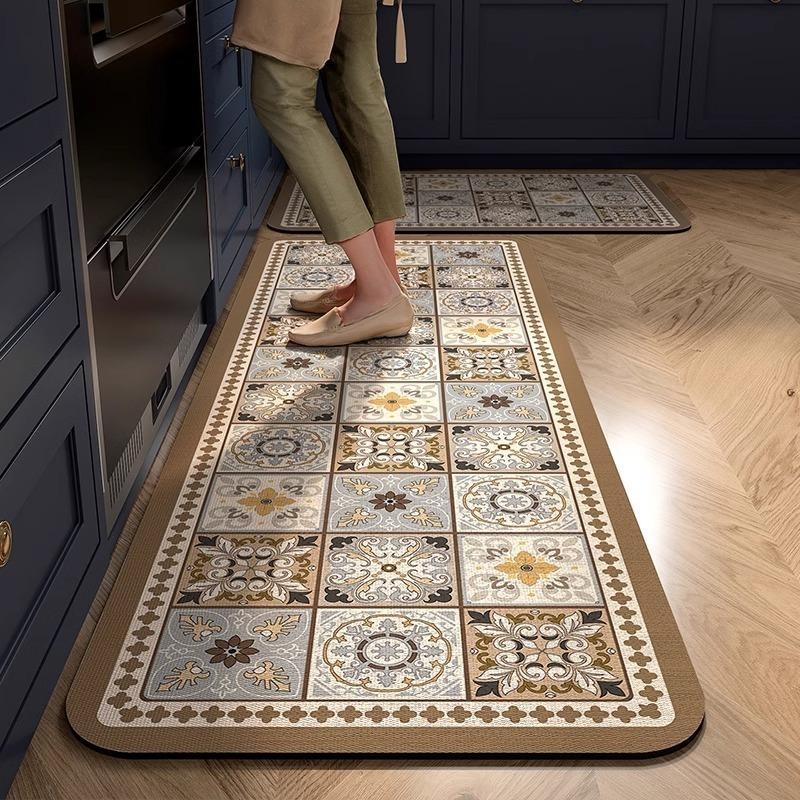American Retro Kitchen Specific Mat Quick Drying and Easy To Maintain Diatomaceous Earth Floor Mat with Water Absorption Anti Slip Household Pads