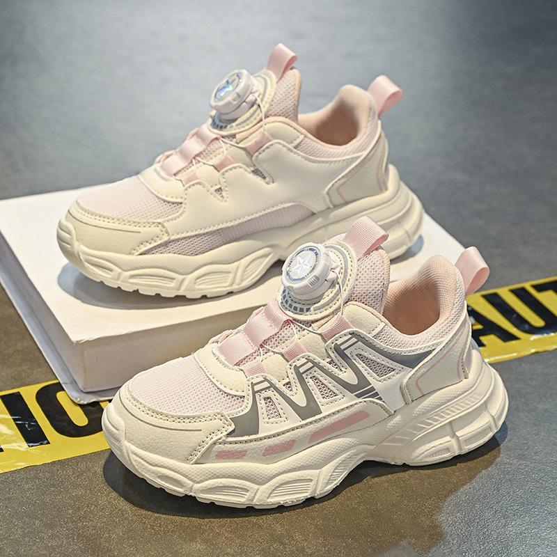 

Girls dad shoes children s knob leather surface girl pink running shoes medium older children s sports shoes non-slip velvet cotton shoes 39