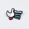 Funny Cartoon Big White Goose Brooch Set - English Letter Accessories for Backpacks & Clothing