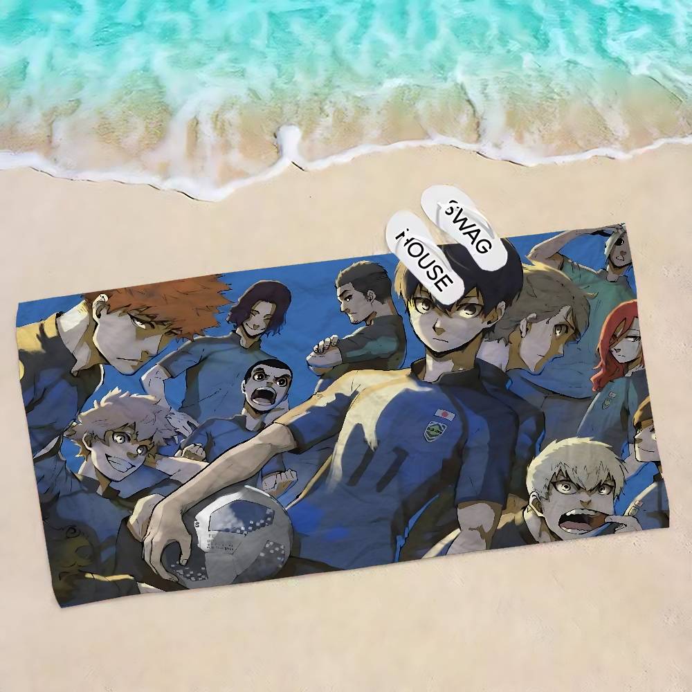 Blue Lock Anime Bath Towel Microfiber Soft Water Absorbing Breathable For Girl Kids Decorative Cartoon Beach Towel