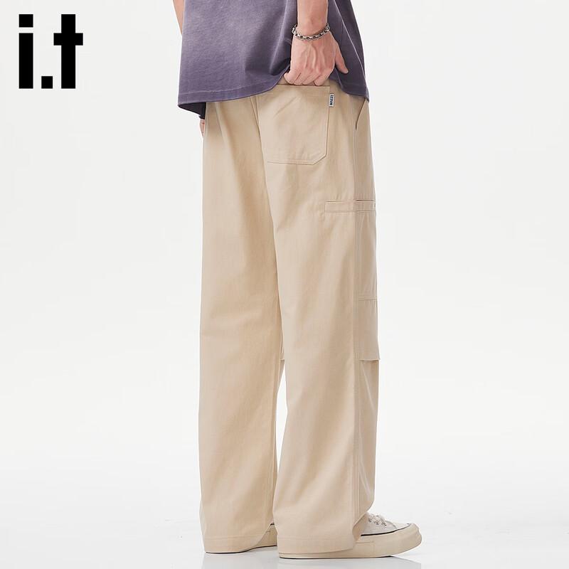 Izzue It Men's Wide-Leg Straight Workwear Casual Pants