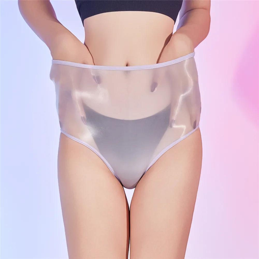 Sexy Unisex Oil Shiny Sheer See Through Boxer High Elastic Safety Short Smooth Bottom Wear Glossy Ultrathin Underwear Slim Body