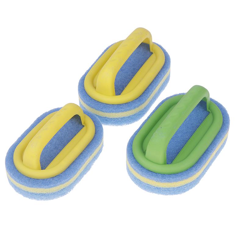 Kitchen Bathroom Toilet Cleaning Magic Sponge Glass Wall Cleaning Bath Brush Handle Sponge Ceramic Window Slot Clean Brush