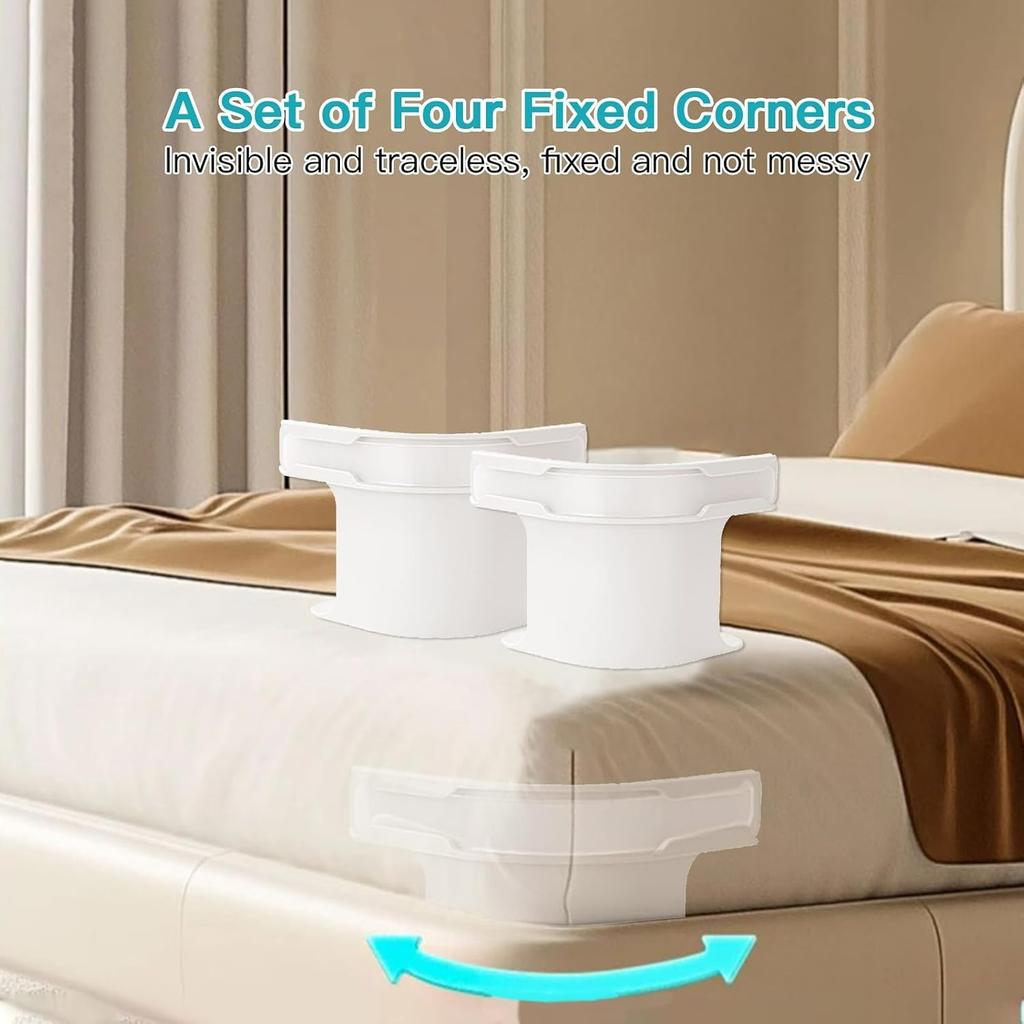 Bed Sheet Holder, 4-Piece Set, Bed Sheet Clips, Anti Slip Design Is Not Easy To Fall Off, Sheet Holders for All Bed Sheet, Mattresses
