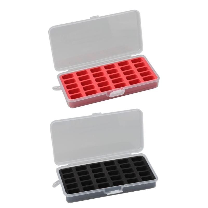 

Bobbins Case 30 Grids ABS 18x9x3cm Dustproof Easy to Use for Home Daily Efficient Storage Thread Bobbins красный черный
