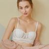 French sexy lace underwear women's half cup strapless non-slip back underwear large chest small large size bra