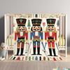 Nutcracker Design Flannel Fleece Throw Blanket - Vintage Style Soft Warm Cozy Blanket for Home, Couch, Bed, Seasonal Decor