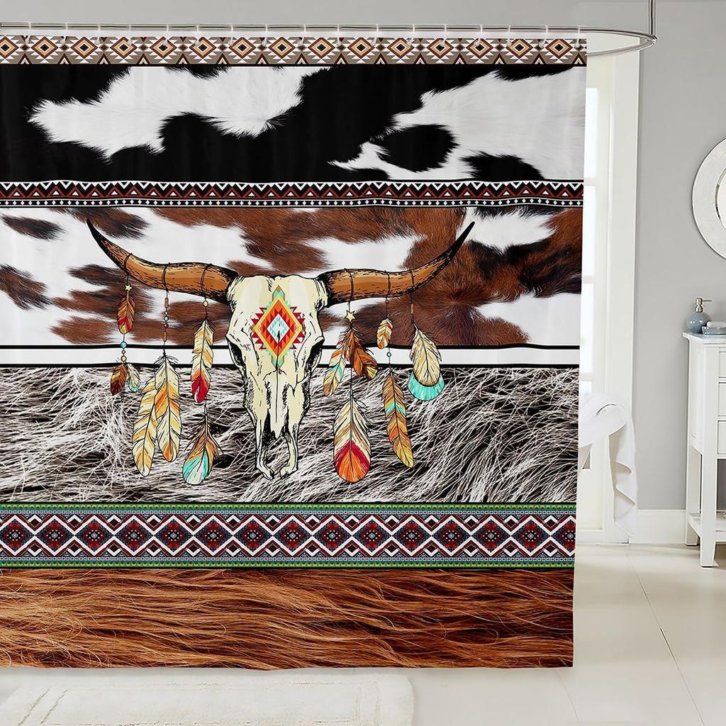 Cartoon Dinosaurs Kids Shower Curtains,Wild Animals Wildlife Coconut Tree Bathroom Curtains for Boys Girls Adults,Cute Hand