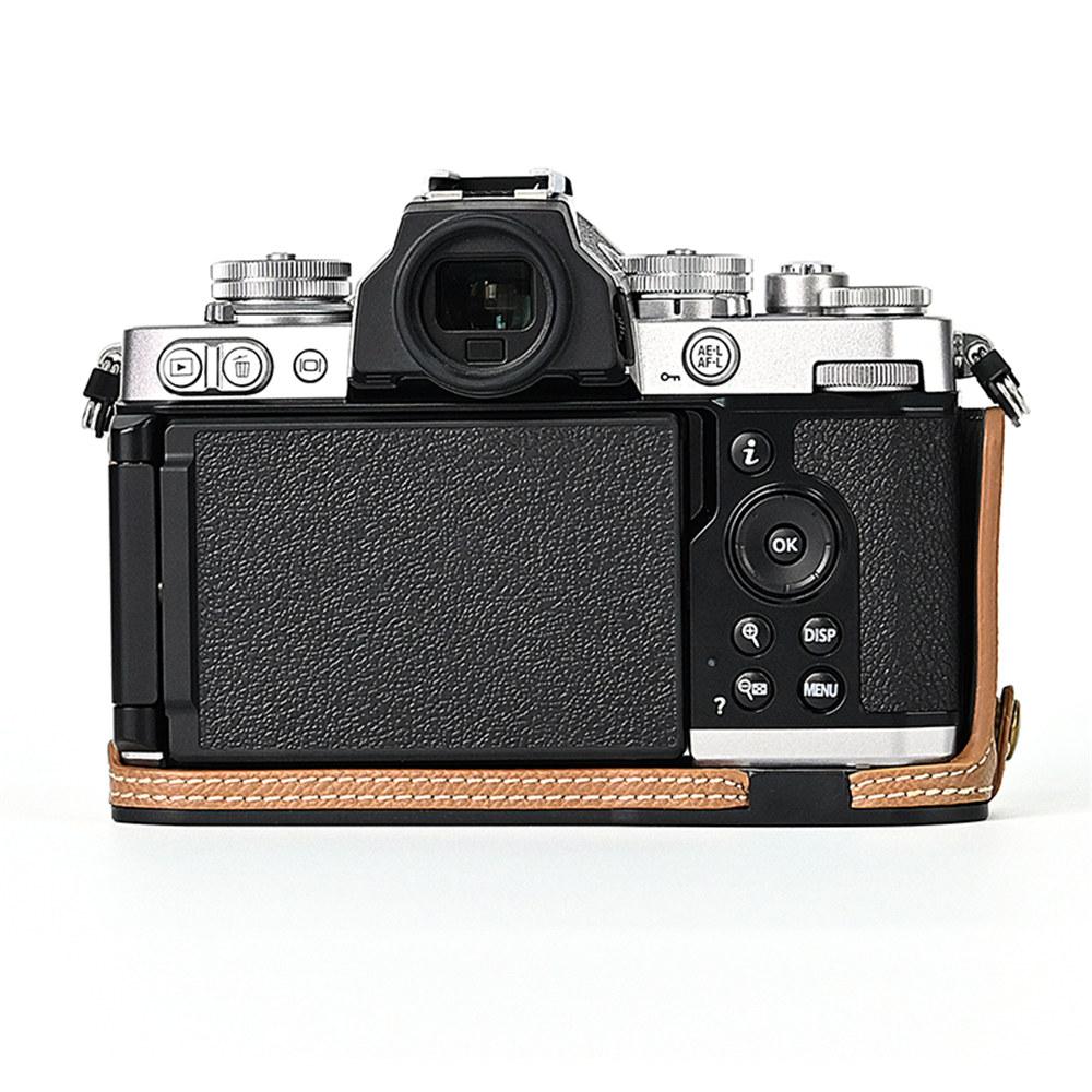 Palm Print PU Leather Camera Half Body Case For Nikon Zfc ZFC Battery Opening Bottom Cover With Hand Strap