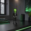 Kapuzen-Alien-Figur mit Kapuzenpullover, Statue, 3D-gedruckte grüne Figur, Sammlerstück Sweatshirt-Statue Skulptur, Sci-Fi Desktop-Dekoration Geschenk