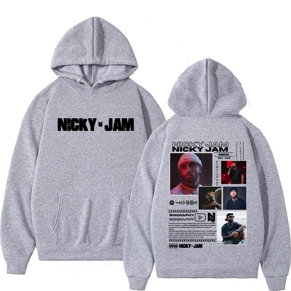 Rapper Nicky Jam Album Tour Hoodie Fan Geschenke Männer Frauen Mode Hip Hop Übergroße Klassische Sweatshirts Gothic Lässige Hoodies