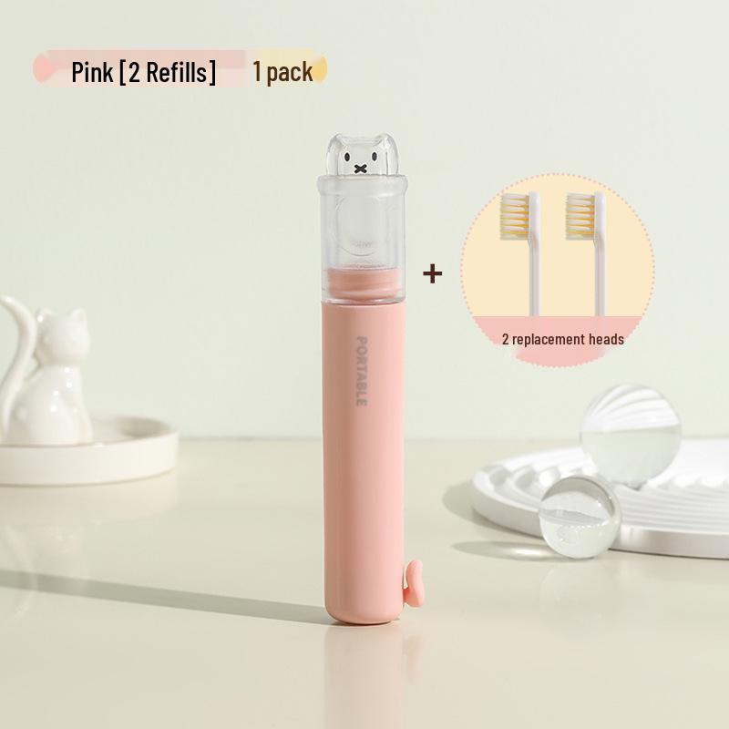Portable 2-in-1 Toothbrush & Toothpaste Set with Holder - Essential for Travel and Business Trips, Soft Bristles