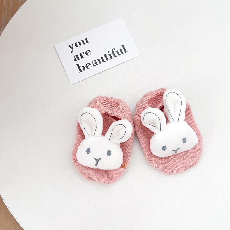 0-2 Jahre Babysocken Frühling Sommer Hase Süß Niedlich Blume Neugeborene Babys Rosa Socke Kleinkinder Baumwolle Rosa Bodensocken für Kinder