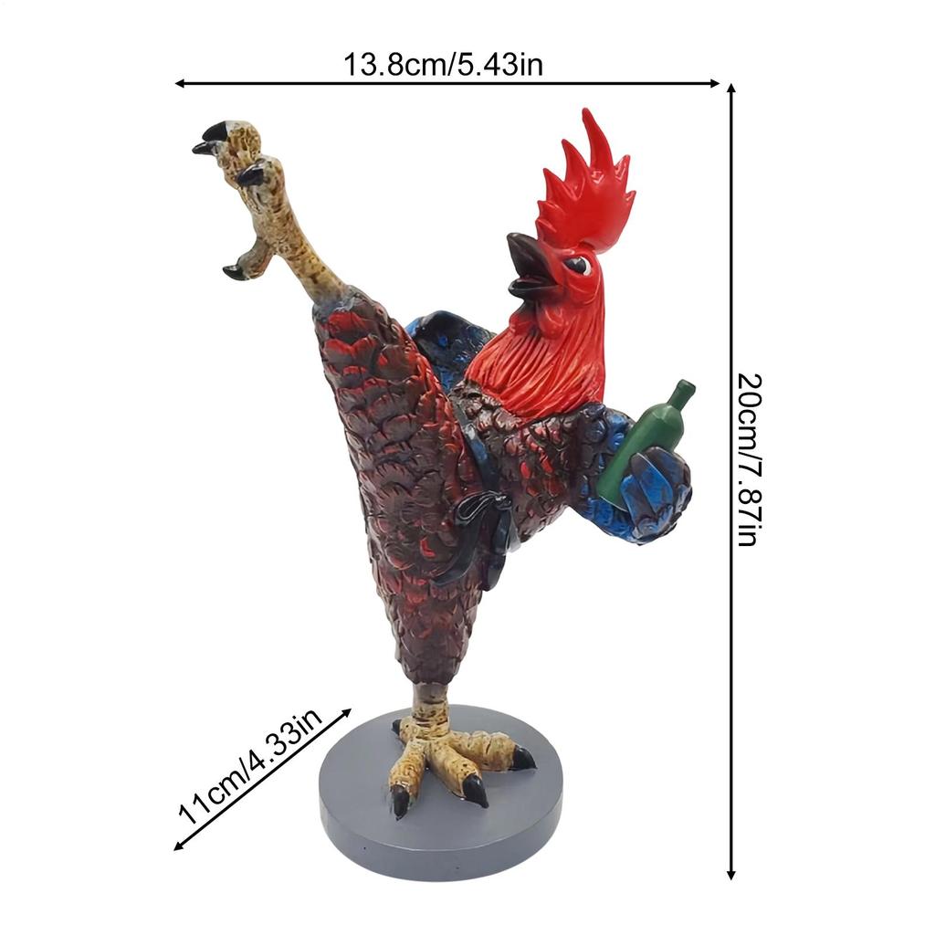 Chicken Figurines Abstract Collectible Kung Fu Rooster Statues Indoor Table Decor Kung Fu Chicken Sculpture For Living Room