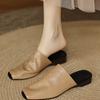 Huge Soft~ French Retro Muller Half-drag Pig Nose Shoes Fashionable Outer Wear Low Heel Thick Heel Bag Head Cool Slippers Female Summer