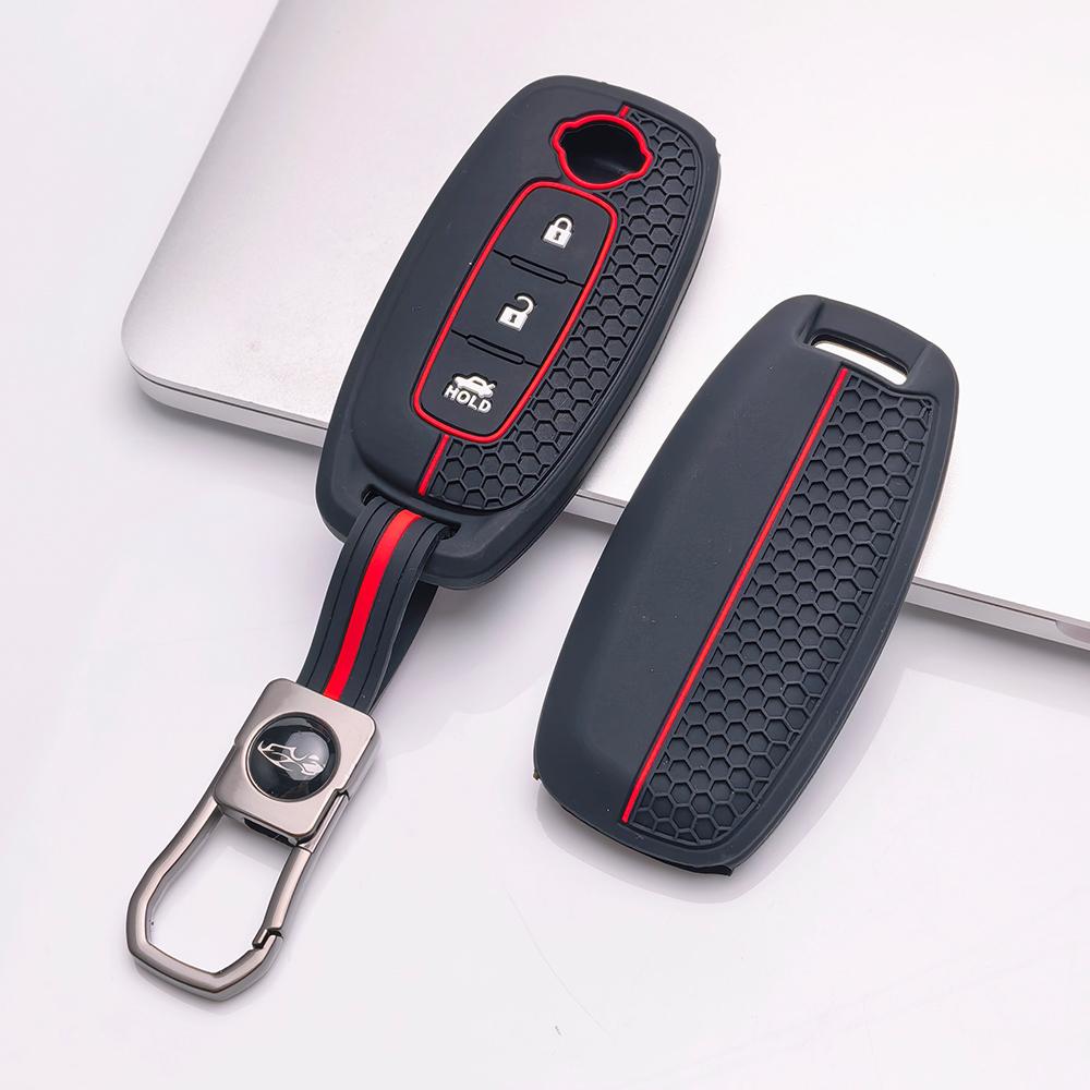Key Fob Cover for Nissan Altima Sentra Rogue Pathfinder Frontier Murano Kicks Titan with Keychain Anti-Scratch Surface Shockproof Structure