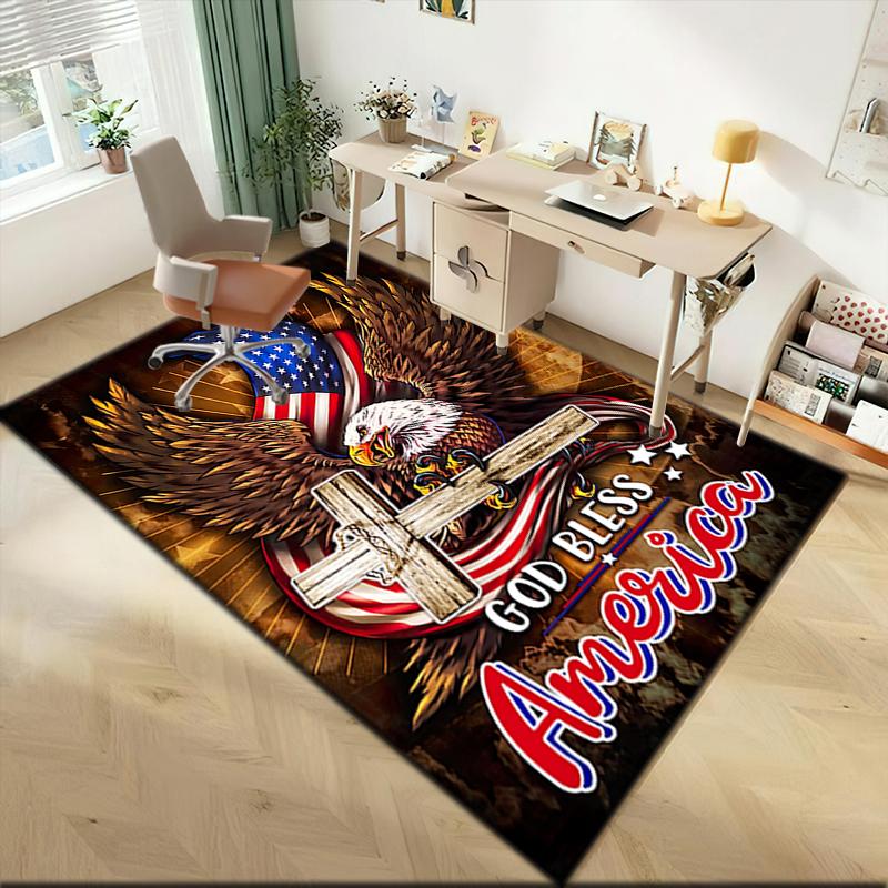 1pc American Eagle Carpet Rug for Living Room Bedroom Home Sofa Decoration,Kids Play Non-slip Floor Mat