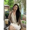 Women's Stylish V-Neck Sleeveless Summer Dress: Loose Fit, Slimming, Solid Color, Short Skirt - New Fashion Collection.