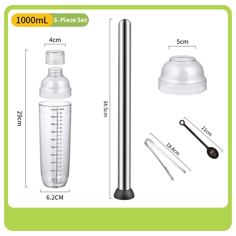 3PCS Cocktail Shaker Set with Scales Drink Shaker for Bartending and Home Bar Boba Tea Shaker Cup Drink Mixed Hand Shaker Tools