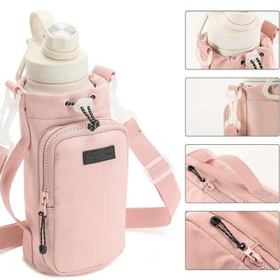 Portable Outdoor Water Bottle Bag with Adjustable Shoulder Strap Water Bottle Sleeve for Walking Hiking Camping Gym Shoulder Bag