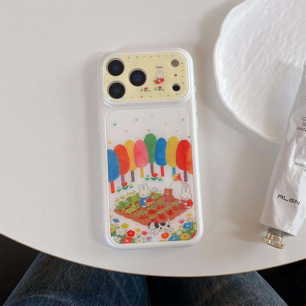 Cartoon Rabbit & Bear iPhone 15/Pro Max Anti-Fall Case