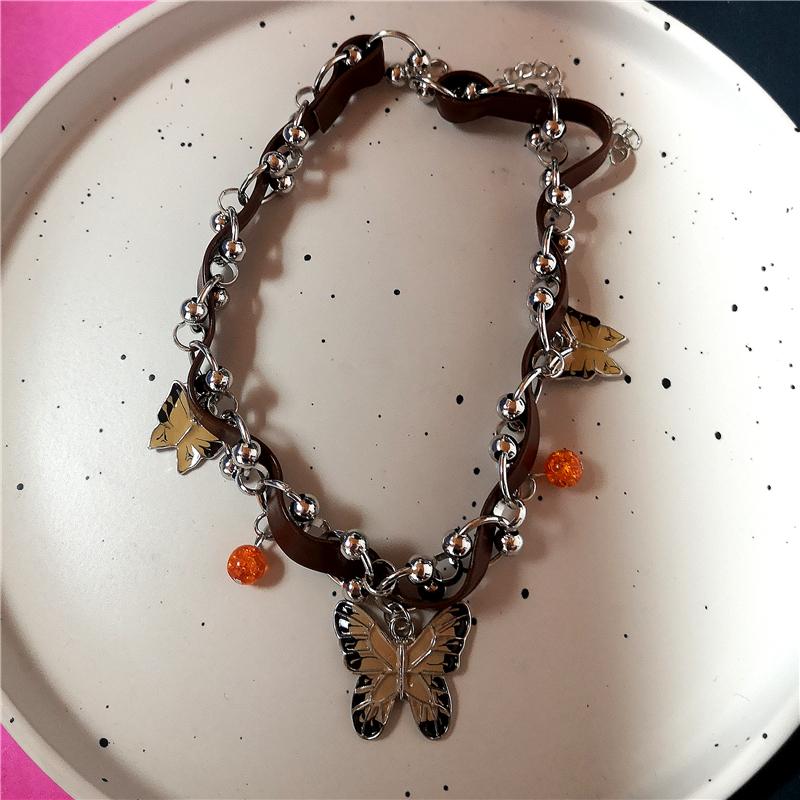 Punk Charm Sun Cross Butterfly Pendants Choker Chain Necklace For Men Women Trendy Y2K EMO Hip Hop Grunge Accessories Jewelry