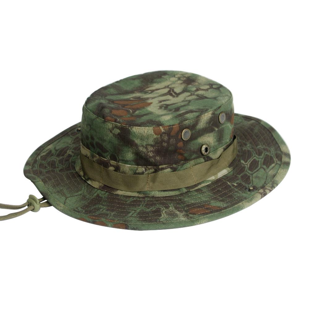 Faltbarer Militär-Camo Eimerhut mit breiter Krempe für Outdoor-Wandern & Angeln