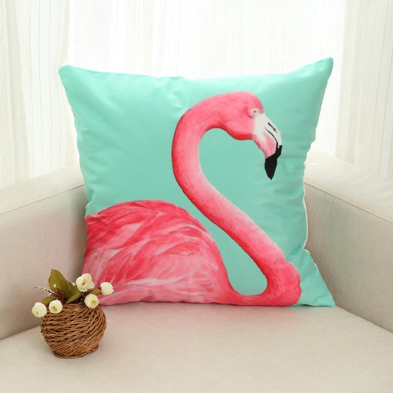 Small Fresh Flamingo American Pastoral Nordic Style Pillow Set Car Sofa Cushion Pillow Cover Does Not Include Pillow Core